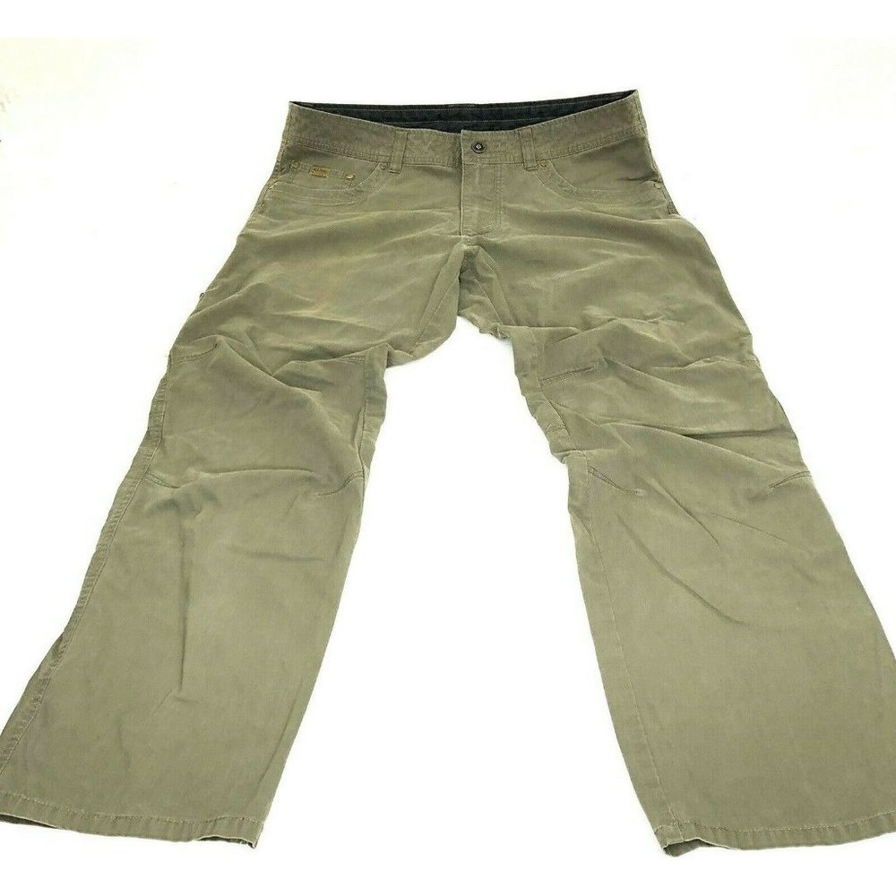 Kuhl Men's Pants Revolvr Hybrid Jeans Gusset Casual Khaki Green 36 x 30
